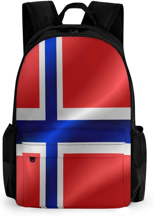 Lightweight Rucksacks for Climbing Outdoors Walking Cycling, Large Capacity Anti-Theft Multipurpose Carry On Bag, Flag Of Norway Camping Outdoor Backpack