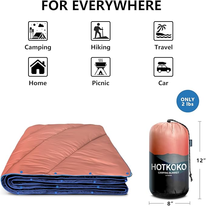 Camping Blanket,Lightweight Puffy Printed Camping Blanket Packable Outdoor Blanket for Camping,Traveling, Stadium, Hiking, Picnics