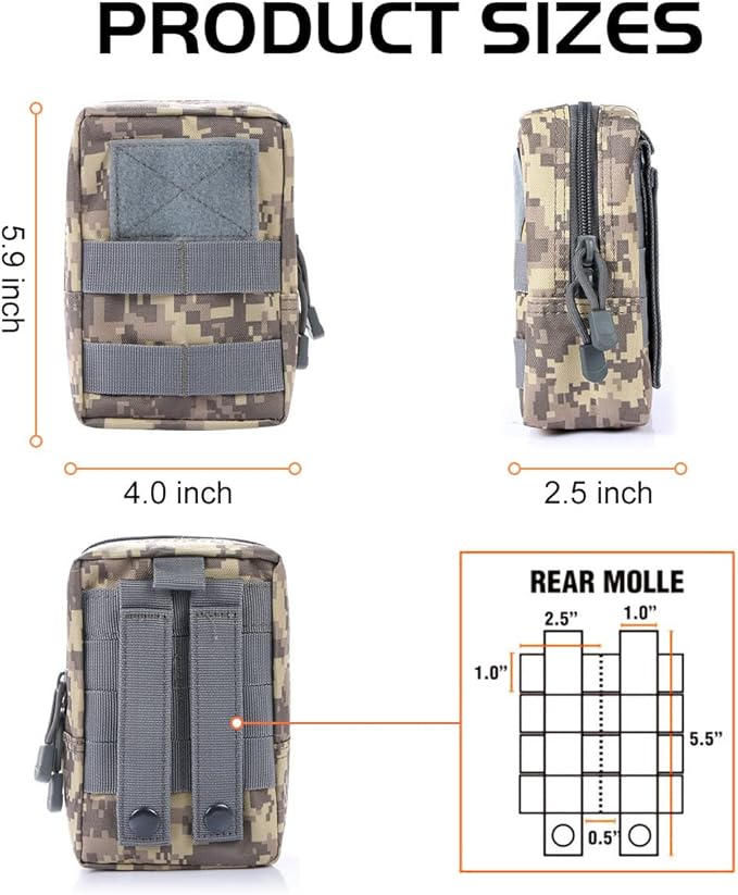 Gogoku 4-Pack Molle Pouch Tactical Molle Pouches Compact Utility EDC Waist Bag Pack