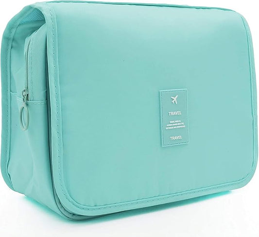 Trawila Travel Hanging Toiletry Bag Cosmetic Bag Makeup Organizers for Men & Women with Sturdy Hook (Blue)