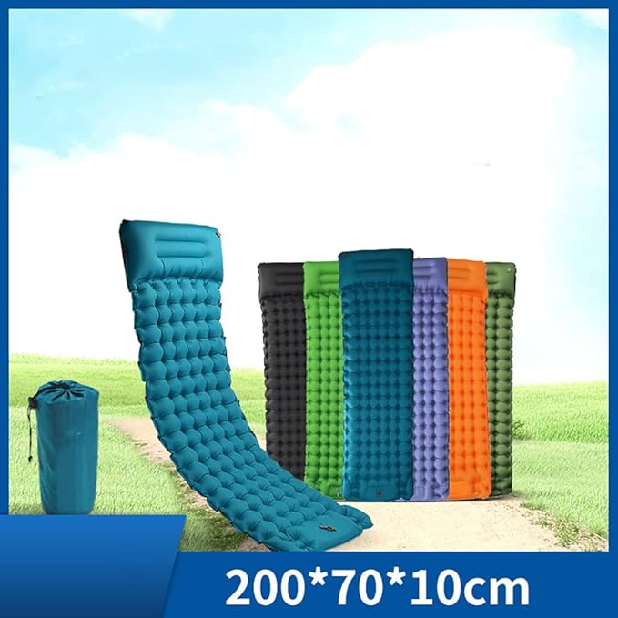 Lightweight Inflatable Camping Mattress, Extra Thickness 3.9 Inch, Inflating Sleeping Pad for Camping, Hiking, Traveling, Black