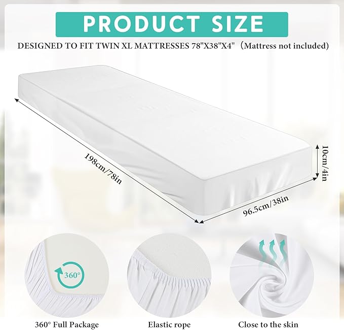Breling Fitted Sheet (Sheet Only) Compatible with Milliard Trifold Mattress Folding Mattress Fitted Microfiber Bedclothes for Camp Bunk Rvs Bed(White,2 Pcs,Cot,4'')