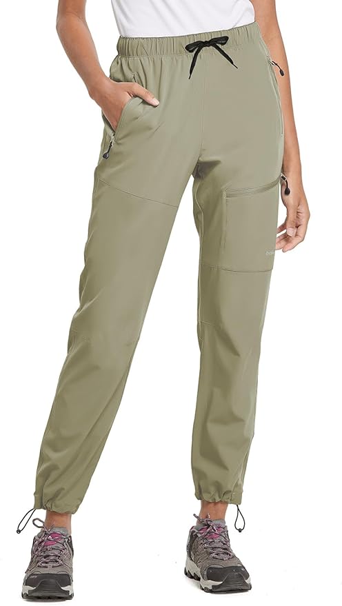 baleaf Women's Hiking Pants Quick Dry Lightweight Water Resistant Elastic Waist Cargo Pants for All Seasons