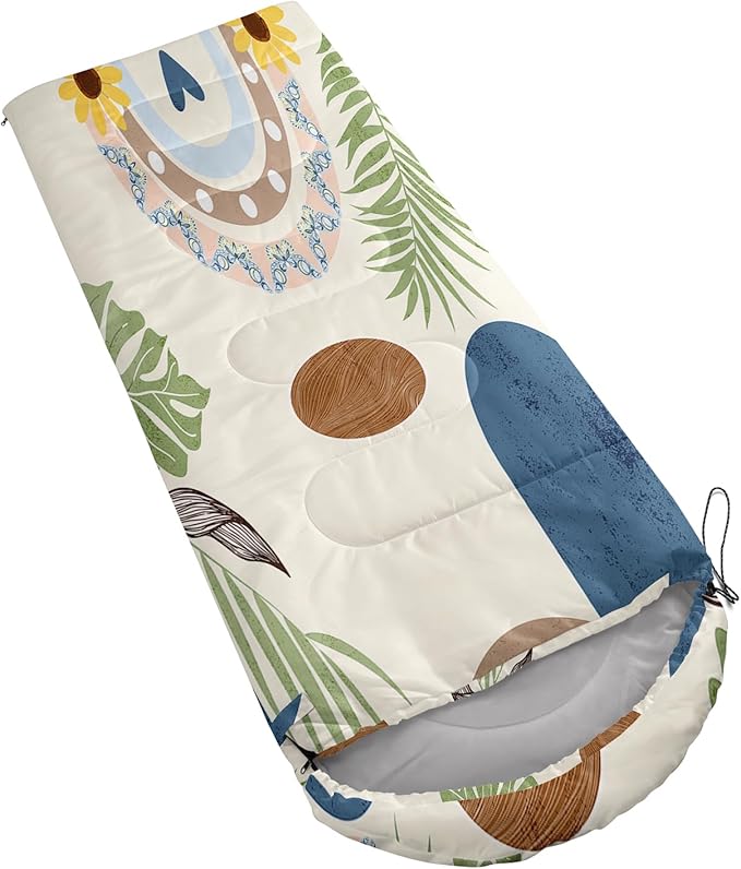 AILONEN Boys Sleeping Bag for Camping,Nautical Anchor,Lightweight & Waterproof,3 Season Warm & Cool Weather,Navy Blue Sleeping Bags for Kids Men Travelling,Outdoors