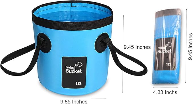 BANCHELLE Collapsible Bucket Water Container Portable Folding Camp Wash Basin for Outdoor Traveling Hiking Fishing Car Washing Gardening Camping 2 PCS