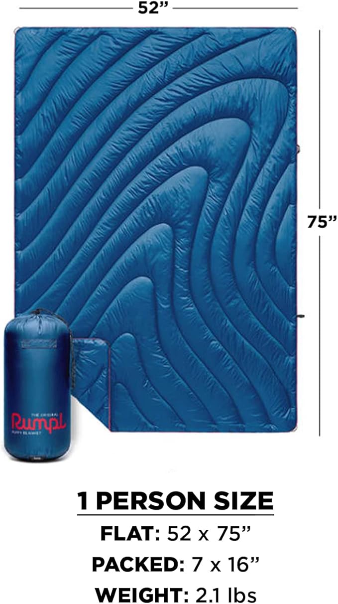 Rumpl Original Puffy Yellowstone National Park Blanket for Camping and Outdoors, V1, Yellowstone V1