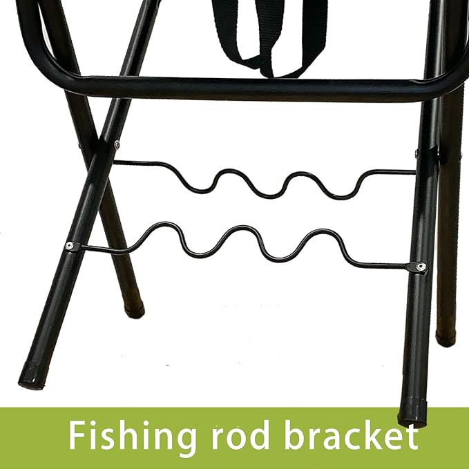 LEADALLWAY Folding Fishing Chair with Rod Holder,Camouflage