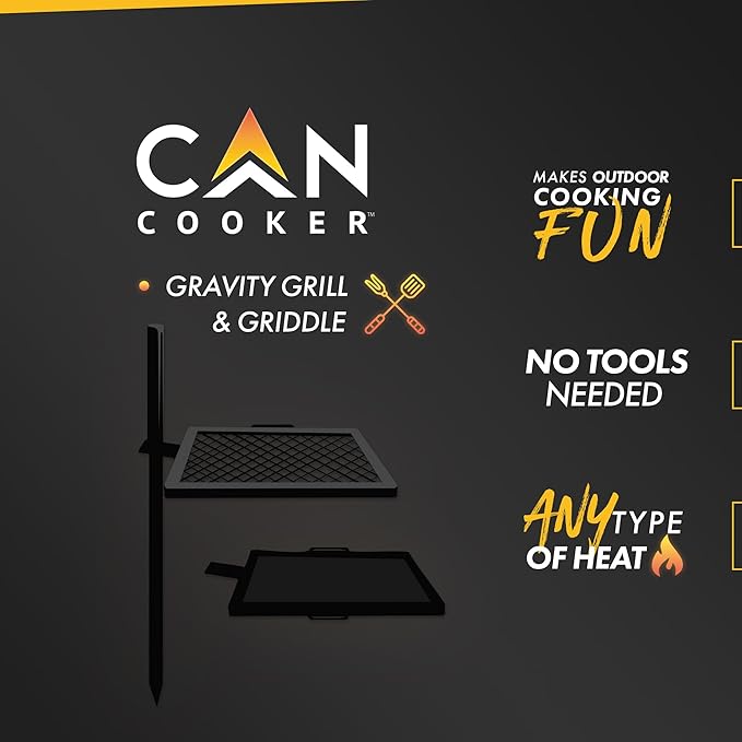 GameMaker Open Fire Cooking Grill – Portable Campfire Grill for Open Flame Cooking, Firepits, Outdoor Fire Rings & Camping – Heavy-Duty, Easy Setup & Adjustable Height