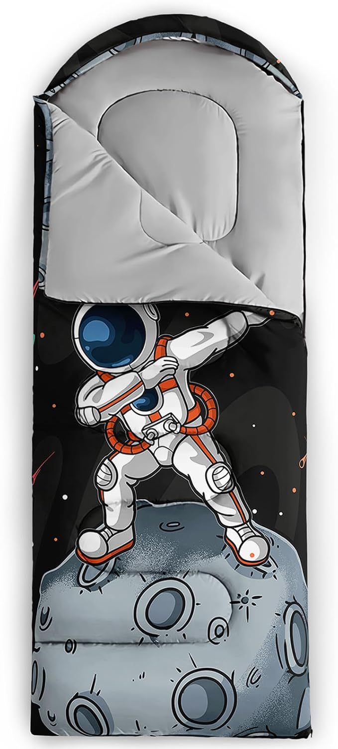 AILONEN Girls Pink Camping Sleeping Bags,Lightweight & Waterproof,3 Season Warm & Cool Weather,Cute Bow Duck Print Sleeping Bags for Kids,Girls,Adults Travelling,Outdoors