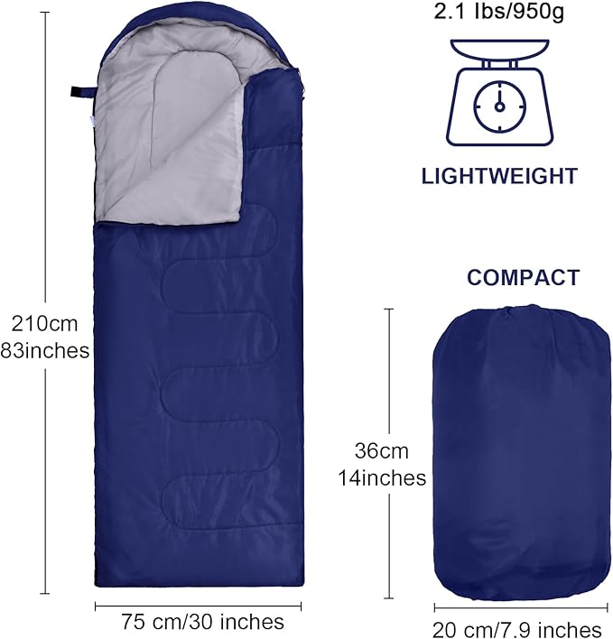 Macarrie 4 Pcs 0 Degree Camping Sleeping Bags Bulk for Adults 4 Season Warm Cold Weather Sleeping Bags with Compression Sack Lightweight Portable Waterproof for Backpacking Hiking Outdoor