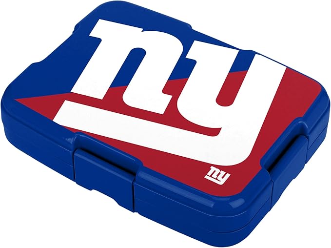 FOCO NFL Unisex-Adult Officially Licensed 2-Tone Big Logo Team Color Football Leak Proof 5 Compartment Bento Lunch Box - New York Giants