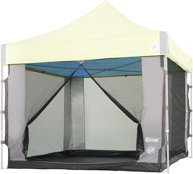 E-Z UP Cube Mesh Canopy Screen Room, Fits 10' x 10' Straight Leg Shelters Eclipse, Enterprise, Pyramid, Vantage Canopies (Shelter NOT Included, Must Purchase Seperately)