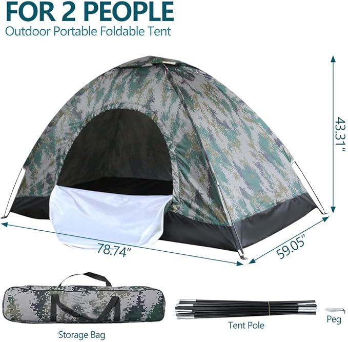 Camping Tent 2/3/4 Person, Waterproof & Windproof Tents with Rain Fly and Carrying Bag, Easy Setup Instant Family Travel Tent, for Backpacking, Hiking, Camping