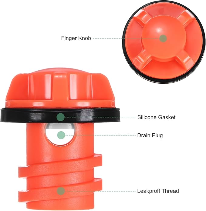 4-Pack Cooler Drain Plug, Coolers Plug Replacement Accessories with Leak-Proof Design for Drain Plugs and Most Brand Coolers [Orange]