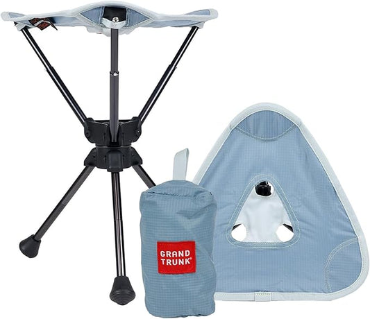 GRAND TRUNK Compass 360 UC Swivel Stool - Ultra-Compact 260lb Capacity Portable Seat for Camping, Travel & Outdoors (Storm)