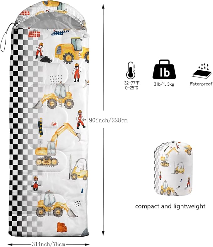 Sleeping Bags for Adults and Kids Camping Sleeping Bags for Girls and Boys Lightweight Waterproof Cold/Warm Sleeping Bag for 3 Season