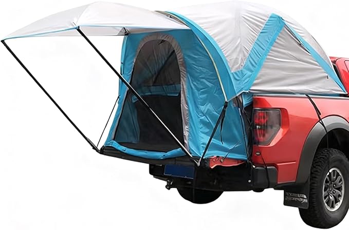 Truck Tent, Pickup Truck Tent with Awning for 5.5-6.7ft, Truck Bed Tent (190+120) x 155 x 165 CM - Waterproof Double Layer 210D Sleeping Tent with Removable Rainfly and Camping Carry Bag