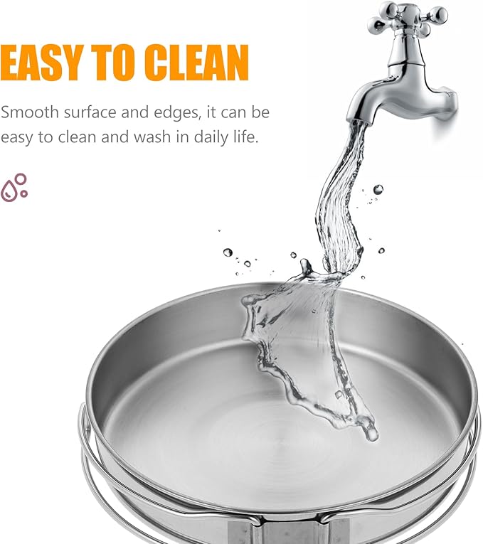 IMIKEYA Camping Cookware Pot, Portable Stainless Steel Camp Cook Pan, Lightweight Stackable Camping Pots for Outdoor Backpacking Hiking Picnic(5.82inch)