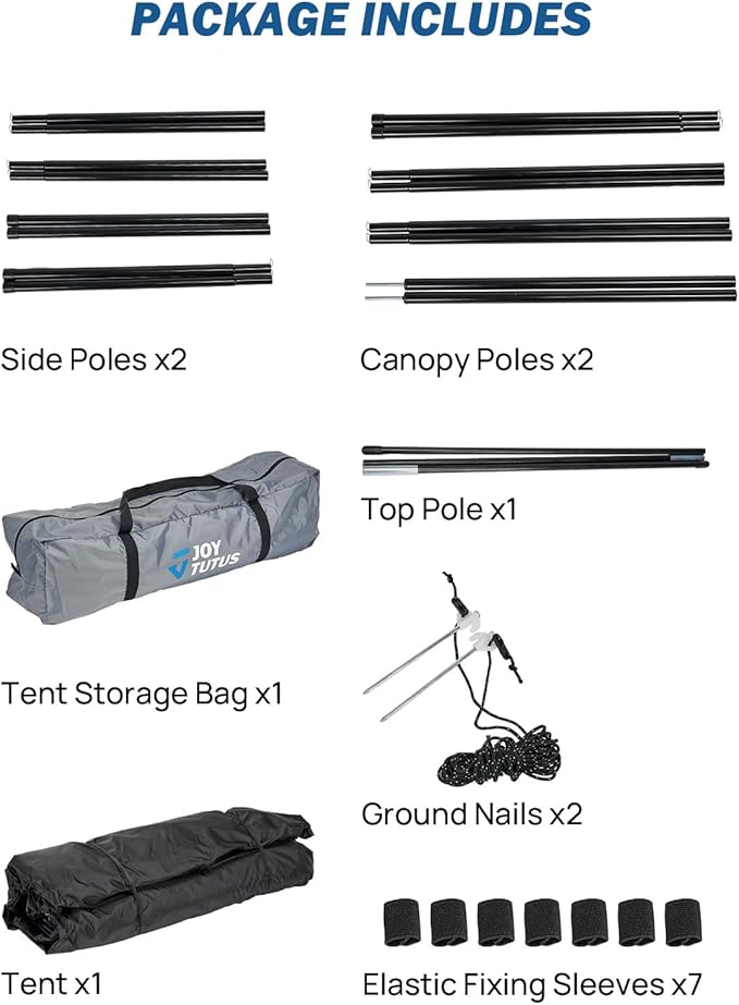JOYTUTUS Truck Tent with Awning, Truck Bed Tailgate Tent Pickup Camping Tent Canopy (Only Fits Full-Size Truck with Soft Topper or Camper Shell)
