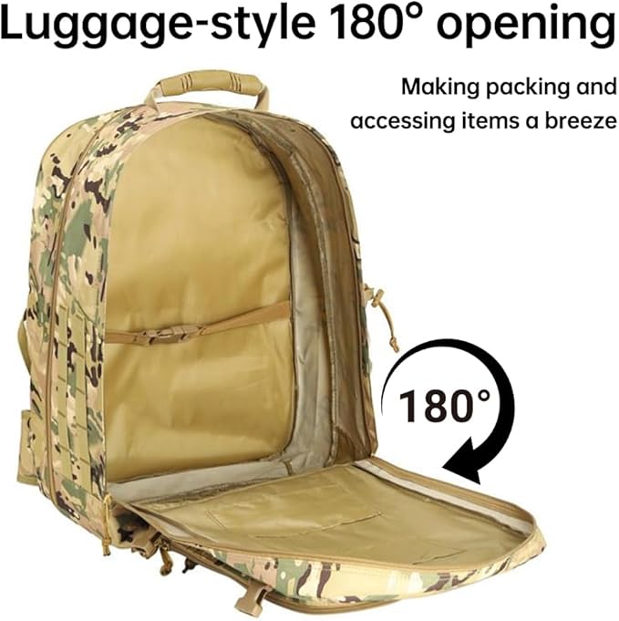 40L Large capacity backpack for men, Hiking backpack,Waterproof bag,large-capacity Tactical backpack with MOLLE System,Suitable for camping,Hunting,mountain climbing(Camouflage)