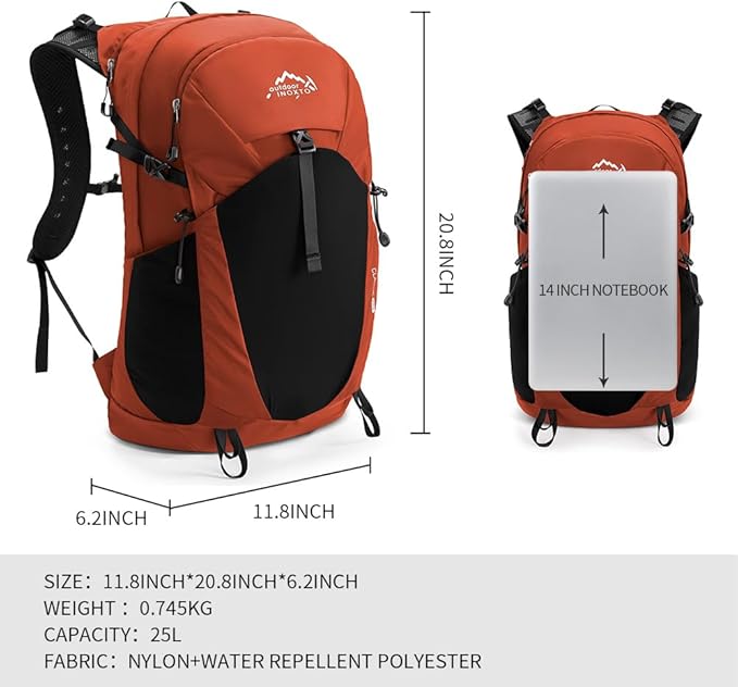 IX INOXTO Hiking Hydration Backpack with 3l Water Bladder for Women and Men 25L Water Backpack for Hiking, Cycling, Climbing, Camping