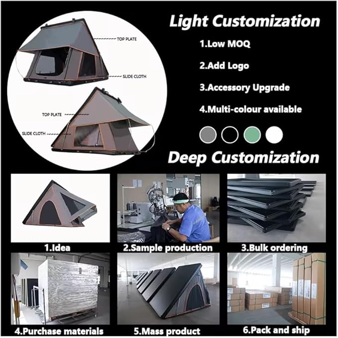Hard Shell Rooftop Tent with Solar Panel & Winter Thermal Layer | 2-Person All-Weather for Jeep SUV Truck Van | 4-Season Hardshell Camping