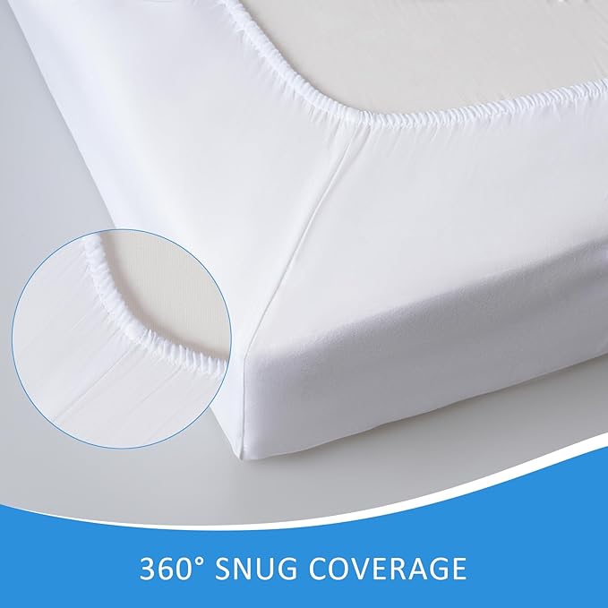Cot Sheets 31" x 75", Fitted for Narrow Twin Mattress/RVs Bunk/Guest Beds/Army Cots/Trifold/Travel Size Mattress, Ultra Soft & Breathable Camper RV Bunk Bed Sheets, White