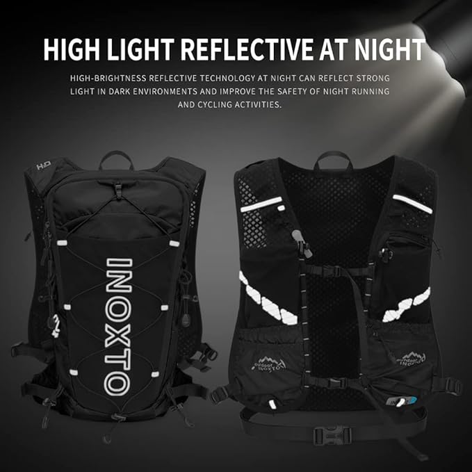 INOXTO Hydration Pack Backpack ，Water Backpack with 2L Leakproof Water Bladder, Running Hydration Vest for Man, Daypack for Cycling Motocross Climbing Trail Running