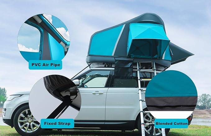 UNISTRENGH Truck Rooftop Tents Portable Inflatable Family Camping SUV Car Roof Top Tent with Skylight, Sun, Wind, and Waterproof SUV Truck Roof Tents