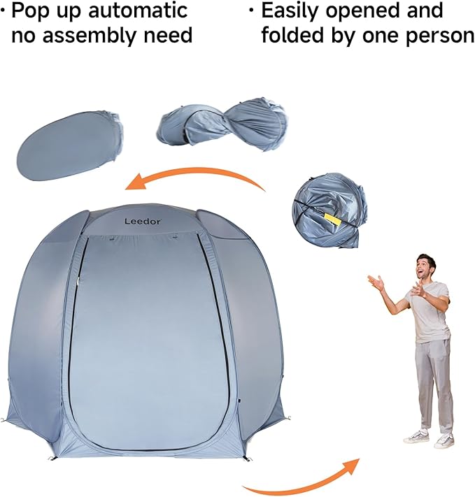 Leedor® 10'x10' Pop Up Canopy Tent - Ventilated Mesh Walls, UPF 50+ Perfect for Camping, Beach, Events, and Outdoor Party Decorations, Hexagon Sun Shade All-Season Shelter (Not Waterproof) 4-6 Person