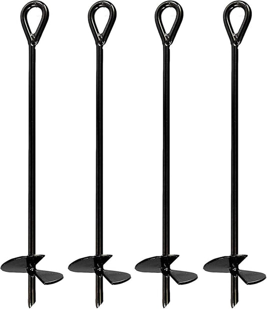 Ground Anchor Heavy Duty (4 Pack), 40 Inches in Length and 0.4 MM Thick in Diameter, Ideal for Securing Animals, Tents, Canopies, Sheds, Car Ports, Swing Sets