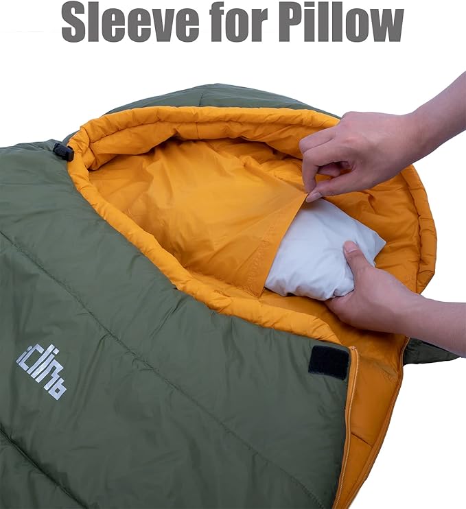 iClimb 3M Thinsulate Insulation Mummy Sleeping Bag with Compression Sack Ultralight Compact Warm Washable for Adults Indoor Outdoor Backpacking Camping Hiking