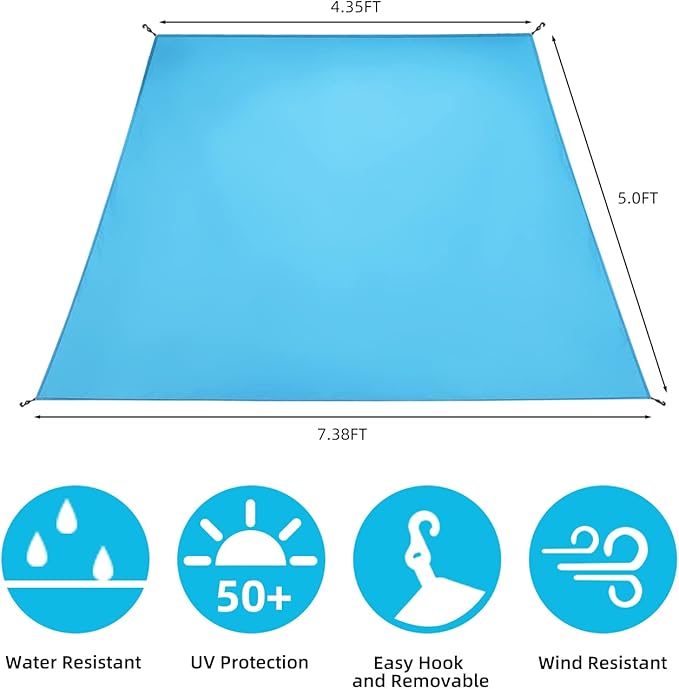 Sunwall for Pop Up Canopy Instant Shade Tent 8.2' X 8.2', Detachable Flap Sun Shade Side Wall Accessory to Block Sun, Wind, and Rain, 2 Pack Sidewall Only(Blue-2 pcs)