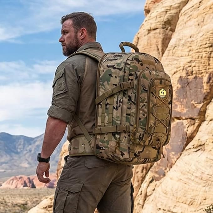 40L Large capacity backpack for men, Hiking backpack,Waterproof bag,large-capacity Tactical backpack with MOLLE System,Suitable for camping,Hunting,mountain climbing(Camouflage)