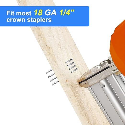 18 Gauge 304 Stainless Steel 1/4" Narrow Crown Staples (1-1/2",1-1/4" 1", 3/4", 1/2"), Assorted 1600 Counts for 18 GA Pneumatic or Electric Stapler or Staple Gun,Project Pack