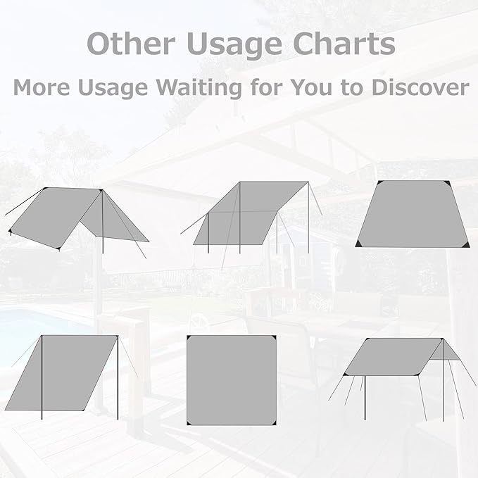 Azarxis Waterproof Camping Tent Tarp Hammock Rain Fly Footprint Ground Cloth Shelter Sunshade Beach Picnic Blanket Mat for Outdoor Camping Park Lawn