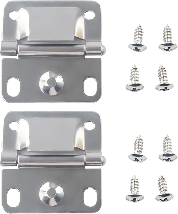 Cooler Stainless Steel Hinge, for Camping Cooler Accessories, Compatible with Coleman Ice Chest Stainless Steel Hinges with Screws 5235 5250 5286b 6262 6270-2 Pack