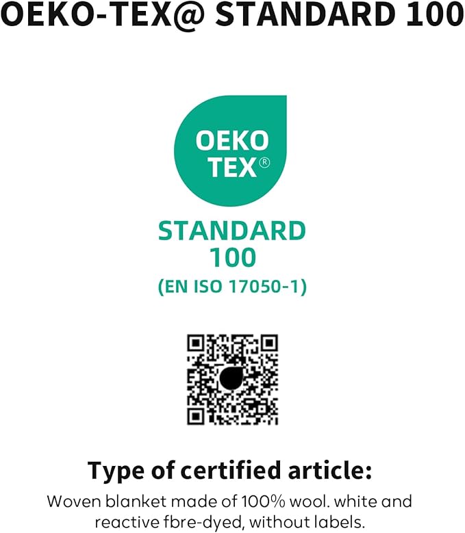 100% Wool Blanket, 62" x 86", Warm, Thick, Washable, Military Wool Blanket, Great for Camping, Outdoors, Sporting Events, Survival Kits