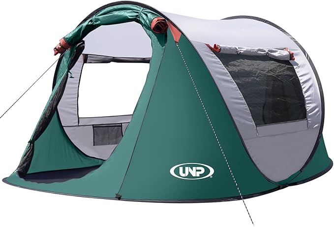 Pop-up Tent, 3 Person Camping Tent, Instant Portable Beach Tent, Easy Pop Up Shade Tents 2 Doors for Camping Hiking & Traveling with Carrying Bag