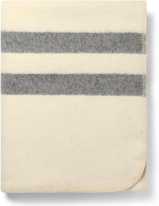 Thick Alpaca Wool Blanket Heavyweight for Camping Outdoors or Using Indoors Soft Peruvian Alpaca Wool Blankets (Ivory - Soft Gray, Twin)