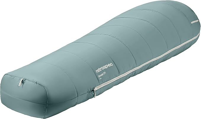 Retrospec Dream Mummy Sleeping Bag - 30°F Camping & Travel Essential Gear with Water - Resistant Shell & Synthetic Fill - Zippered Pocket & Stuff Sack