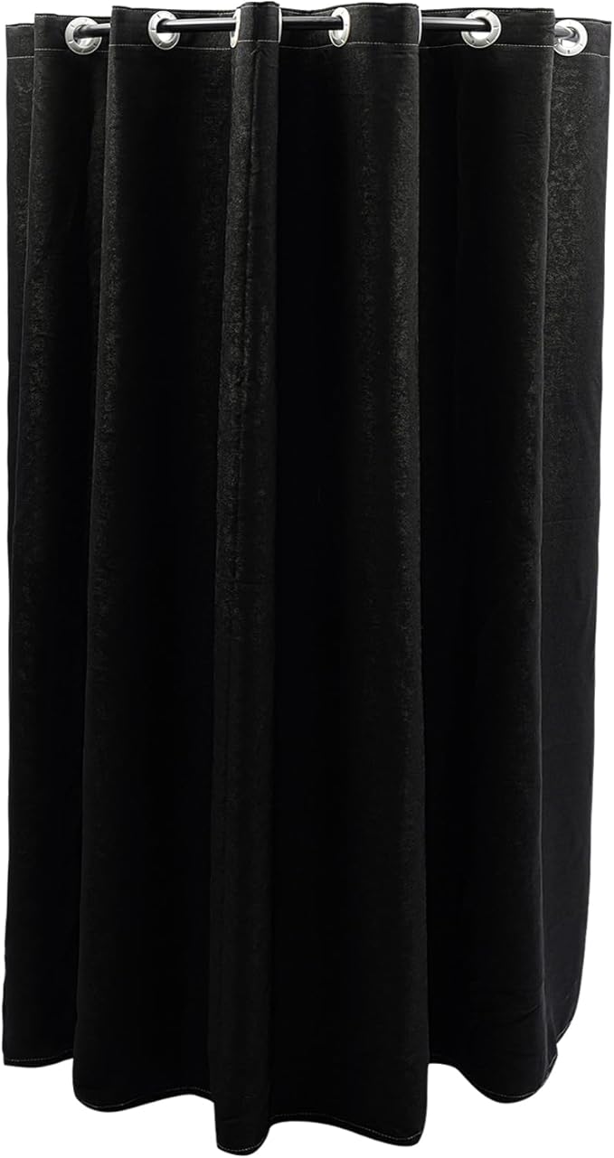 U-Dressing Room Privacy Protection Changing Divider, Clothing Store Fitting Room for Boutique, Curtain Divider (U-Shaped-Black)