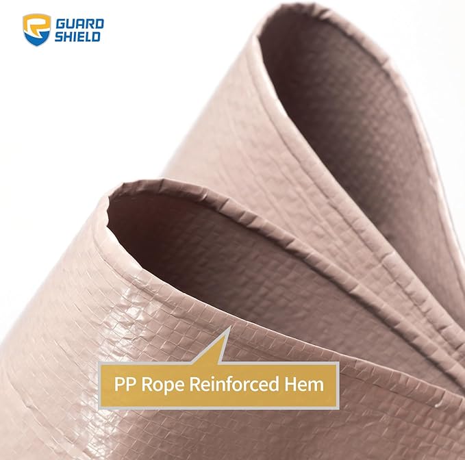 GUARD SHIELD Tarp 16x20 Feet Waterproof Tan/Silver Tarps 8Mil Multi Purpose UV Resistant Cover for Outdoor,Camping,Tent,Boats
