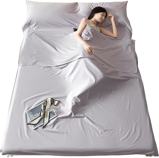 Sleeping Bag Liner for Adults, Lightweight Travel Sleep Sack with Carry Bag, Compact Portable Sleeping Sheet for Camping, Hiking, Hostels, Hotels and Backpacking