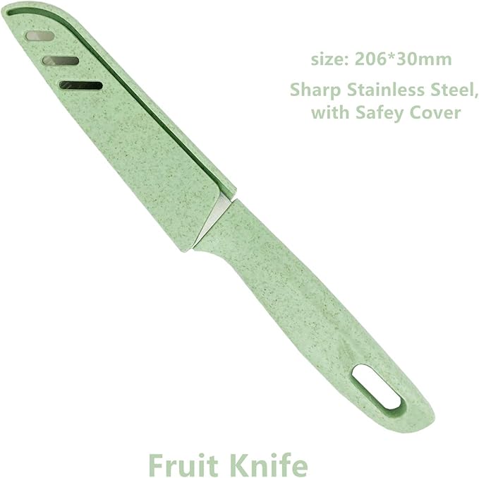 CARTINTS 5 In1 Camping Cutting Board For Kitchen Plastic Cutting Board Set with Bottle Opener, Peeler, Kitchen Knife, Serving Tray, Cutting Board, Dishwasher Safe Green