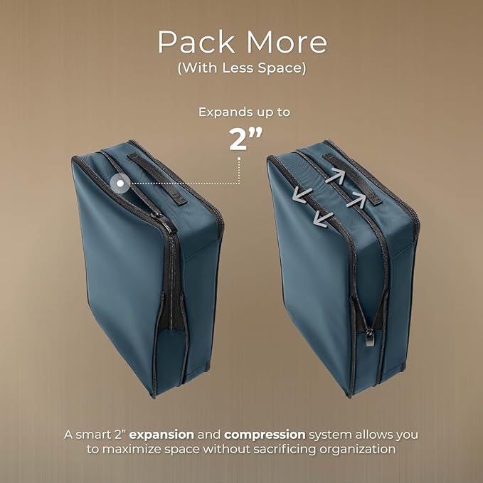 Briggs & Riley Compression Packing Cube Set - Bag Organizer for Check In Suitcase & Luggage, For Women & Men, Pack Accessories for Vacation - Travel Must Haves Collection, 3-Piece, Ocean
