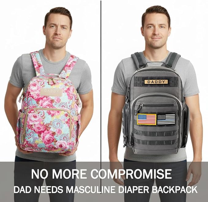 MIRACOL Diaper Bag Backpack for Dad: 900D Military-Grade Backpack with 16+ compartments - 40L XL Capacity Fits 15+ Diapers & 3 Bottles - Heavy-Duty Daddy Baby Bag for Travel & Outdoor