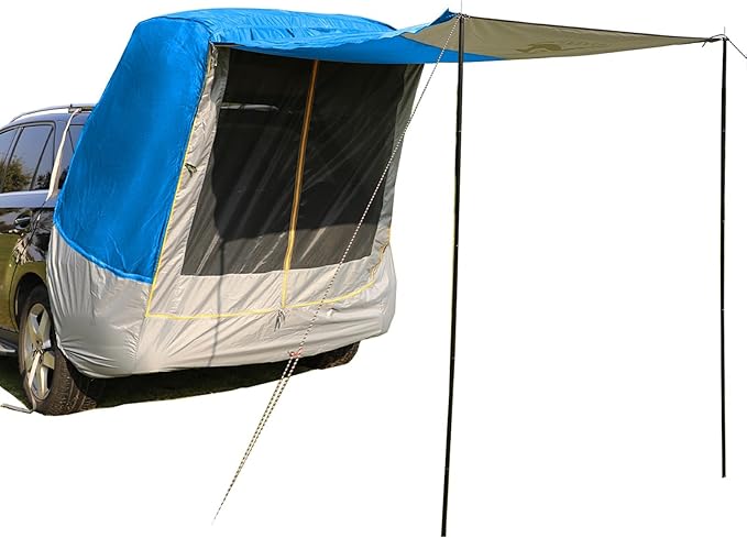 2025 New SUV Tailgate Tent with Poles Waterproof Windproof, Car Camping Accessories Awnings & Shelters, for Medium to Large Size SUV/Van/MPV/CUV (Large)
