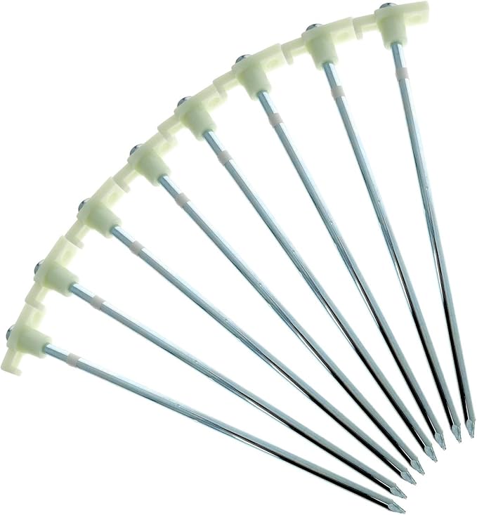 (8 Pack) Glow in The Dark Heavy Duty Steel Camping Gear Anchor Tent Stake Tent Pegs