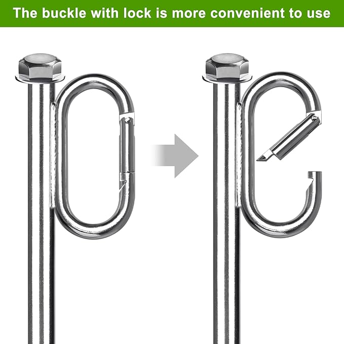 SELEWARE 4 Pack Trampoline Stakes Heavy Duty Ground Anchors High Wind Trampoline Stakes Anchors Spiral Earth Anchors for Secure Animals Trampolines Tents Shed Swing Set Mobile Homes Carport